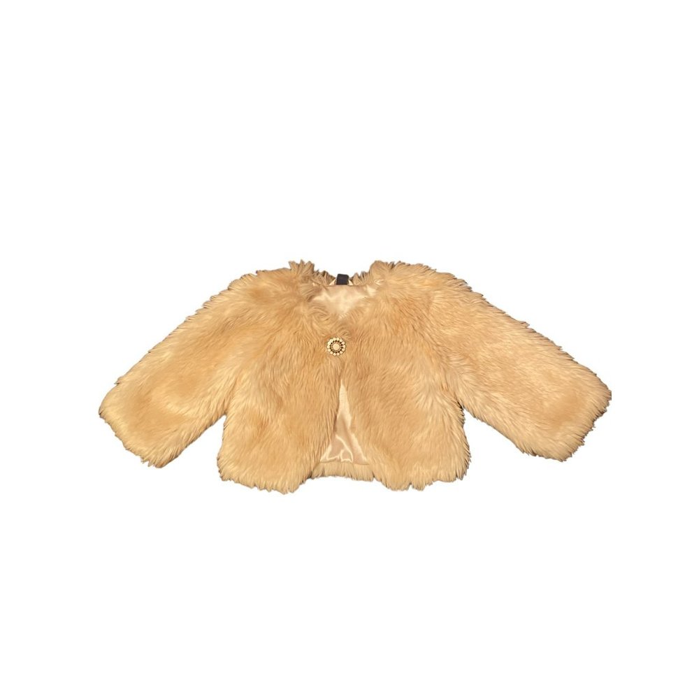 Baby Gap Ivory Frost Faux Fur Shrug